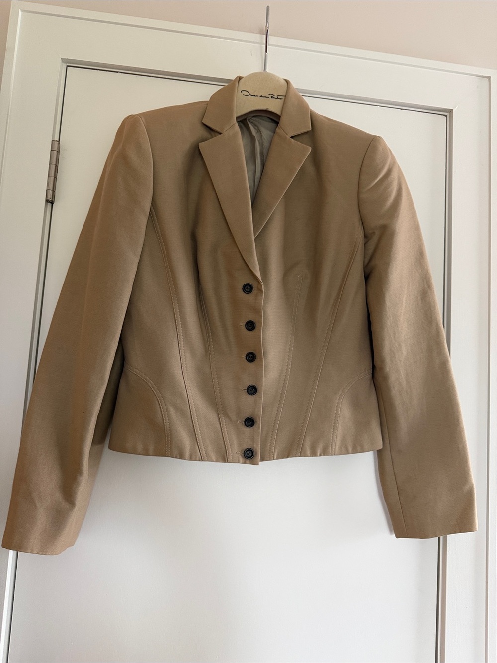 Charles Chang-Lima Beige Silk-Lined Blazer Jacket Women's Size 6